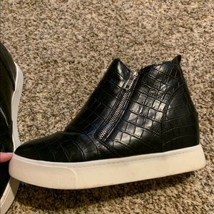 Black Leather Sneakers